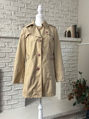 Novelti Khaki Mid-Length Trench Coat - Size 10